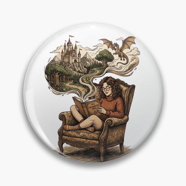 Item preview, Fictional World is Better – Magical Reading Vintage Fantasy Illustration designed and sold by urbinet.