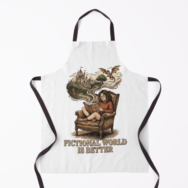 Item preview, Fictional World is Better – Magical Reading Vintage Fantasy Illustration designed and sold by urbinet.