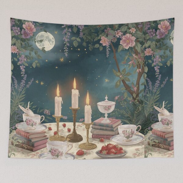 Item preview, Moonlit Garden Tea Party Fairy Tale Cottagecore designed and sold by Deezyned.