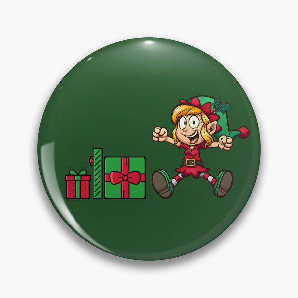 Item preview, Una niña elfa recibe regalos de Papá Noel. designed and sold by DJCartoonDesigns.