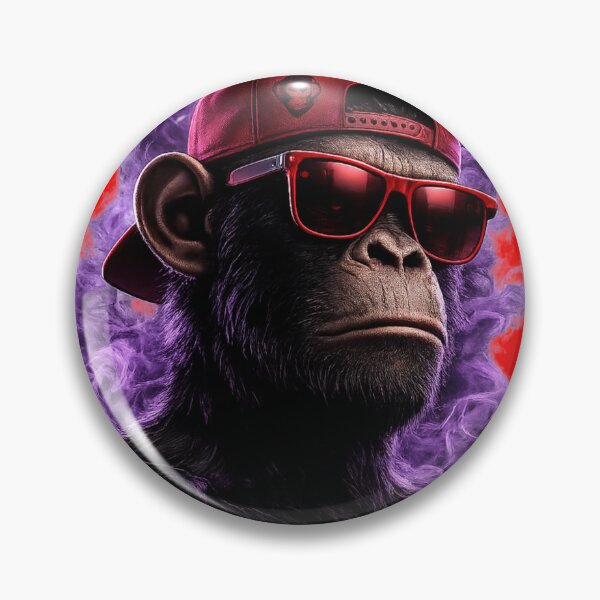 Item preview, Neon Ape with Purple Smoke – Cyberpunk NFT Style Monkey designed and sold by Mariluxs.