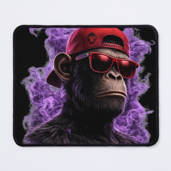 Item preview, Neon Ape with Purple Smoke – Cyberpunk NFT Style Monkey designed and sold by Mariluxs.