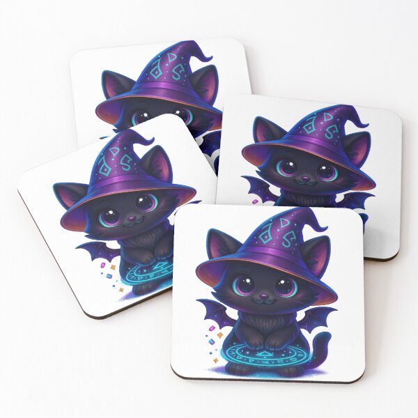 Item preview, Wizard Cat with Magic Ring | Kawaii Rune Hat Kitty | Cute Fantasy Magic Cat Illustration designed and sold by PrintCreations9.