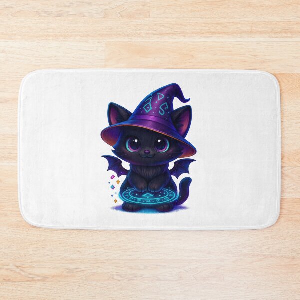 Item preview, Wizard Cat with Magic Ring | Kawaii Rune Hat Kitty | Cute Fantasy Magic Cat Illustration designed and sold by PrintCreations9.