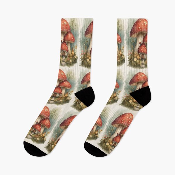 Item preview, Enchanted Mushroom Cottage Cottagecore Fairy Tale Art designed and sold by Deezyned.