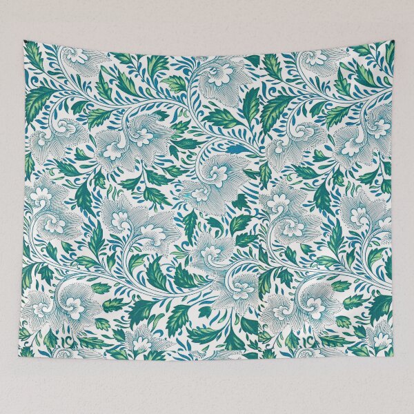 Item preview, Garden Toile — Blue and Green Floral Vine All-Over Pattern designed and sold by LouDSarG.