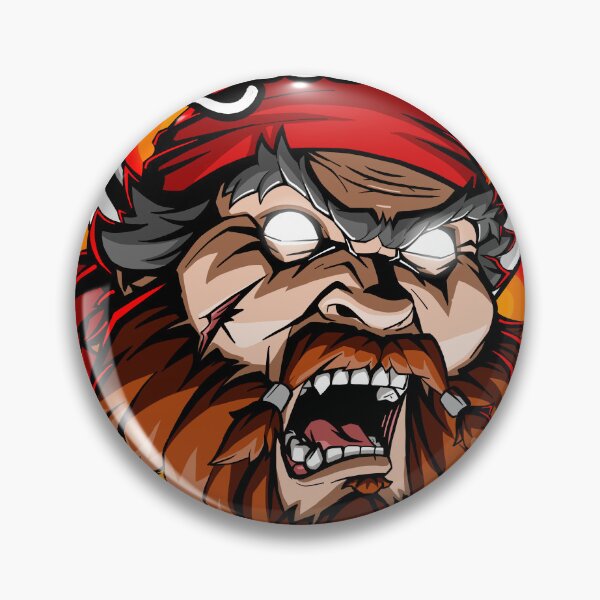 Item preview, Real Buccaneer - Fierce Pirate Warrior with Crossed Swords and Flames designed and sold by Canache.