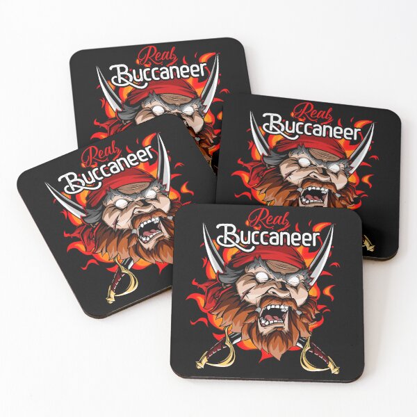 Item preview, Real Buccaneer - Fierce Pirate Warrior with Crossed Swords and Flames designed and sold by Canache.