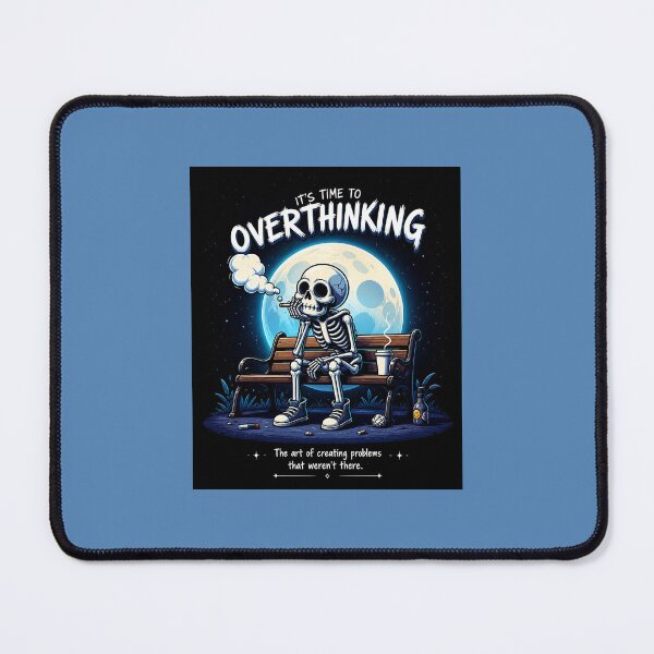 Item preview, Overthinking Skeleton Under Moonlight | Dark Funny Aesthetic Poster Design designed and sold by MoodByte .