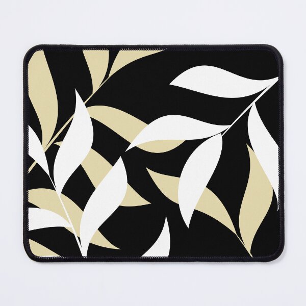 Item preview, Black And White Leaf Pattern With Beige Accents  designed and sold by studioart.