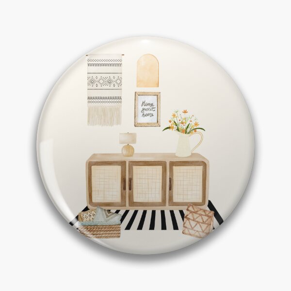 Item preview,  Modern Rattan & Striped Rug Decor Art designed and sold by HBBS DESIGNS.