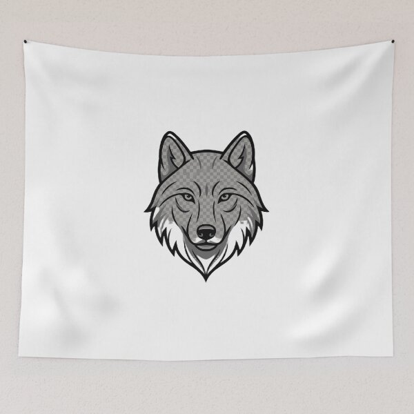 Item preview, Minimalist Wolf Head - Bold Animal Mascot designed and sold by LYZ7VANI.