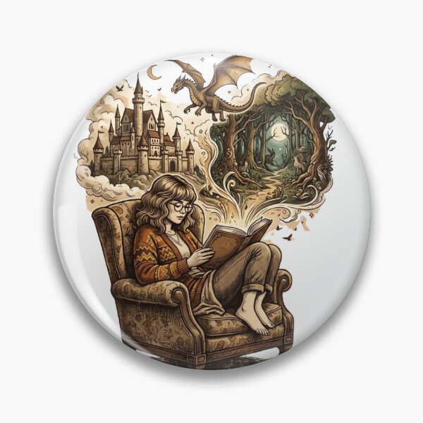 Item preview, Fictional World is Better Enchanted Forest & Dragon Vintage Book Art designed and sold by urbinet.