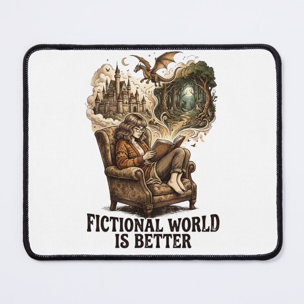 Item preview, Fictional World is Better Enchanted Forest & Dragon Vintage Book Art designed and sold by urbinet.