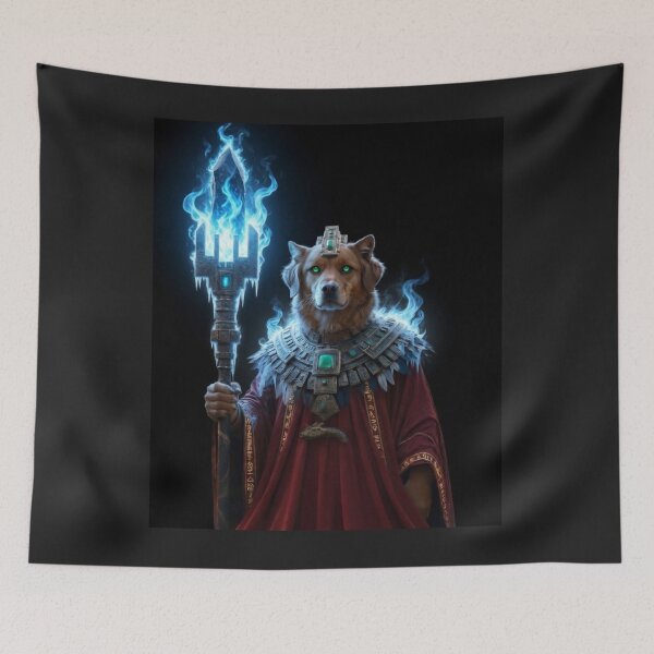 Item preview, Golden Retriever Sorcerer of the Serpent Temple designed and sold by ZunZunArt.