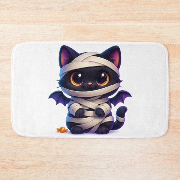 Item preview, Cute Mummy Cat | Kawaii Wrapped Kitty with Bright Eyes | Spooky Cute Halloween Cat Illustration designed and sold by PrintCreations9.
