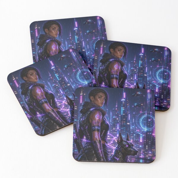 Item preview, Neon Guardian: Cyberpunk Protector & AI Companion designed and sold by Kimberly Palmer.