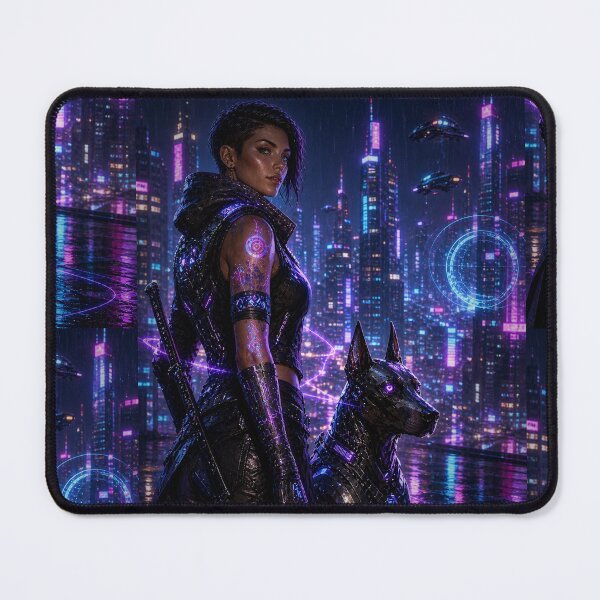 Item preview, Neon Guardian: Cyberpunk Protector & AI Companion designed and sold by Kimberly Palmer.
