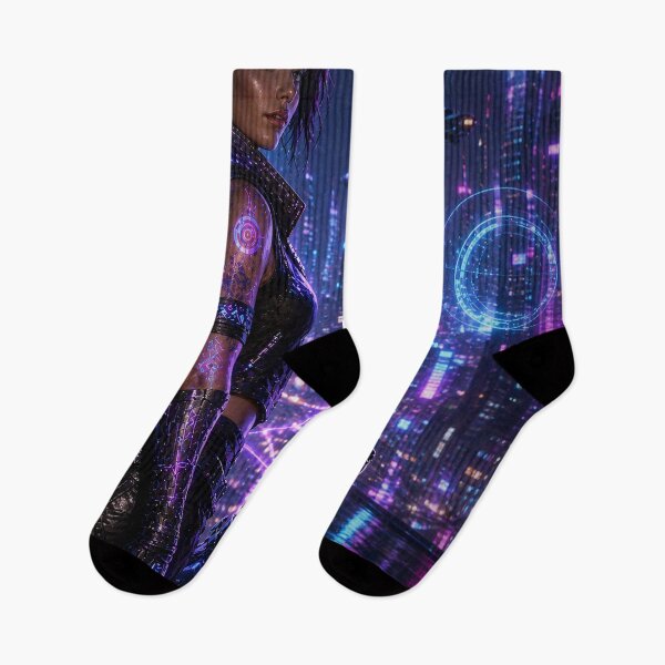 Item preview, Neon Guardian: Cyberpunk Protector & AI Companion designed and sold by Kimberly Palmer.