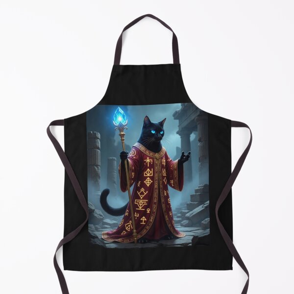 Item preview, Mystical Black Cat Sorcerer in Ancient Ruins designed and sold by ZunZunArt.