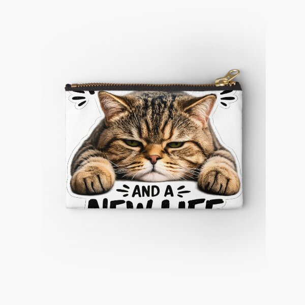 Item preview, Funny Cat Meme Sticker – I Need a Nap and a New Life – Relatable Cat Humor for Introverts & Cat Lovers designed and sold by StickoStore.