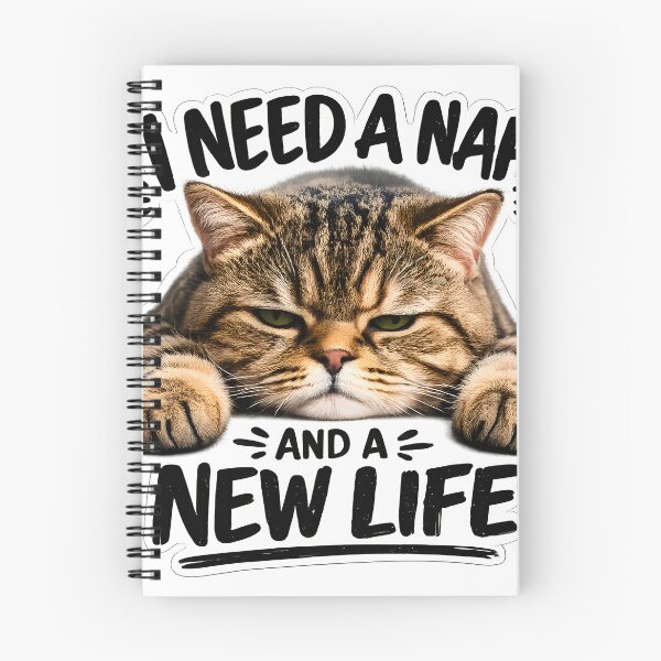 Item preview, Funny Cat Meme Sticker – I Need a Nap and a New Life – Relatable Cat Humor for Introverts & Cat Lovers designed and sold by StickoStore.