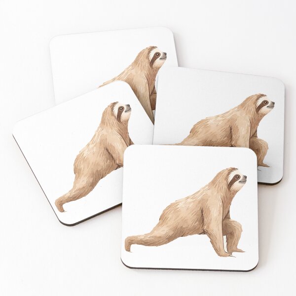 Item preview, Sloth Yoga Pose #05: Gentle Lunge Stretch designed and sold by Quiet Joy Studio.