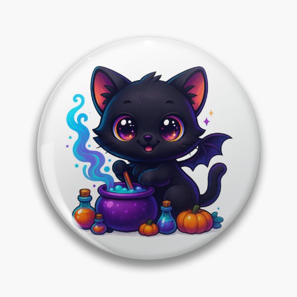 Item preview, Potion Maker Cat | Kawaii Magical Kitty with Tiny Bottles | Cute Fantasy Witch Cat Illustration designed and sold by PrintCreations9.