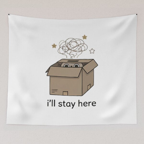 Item preview, I'll Stay Here - Cute Cat In A Box designed and sold by LYZ7VANI.