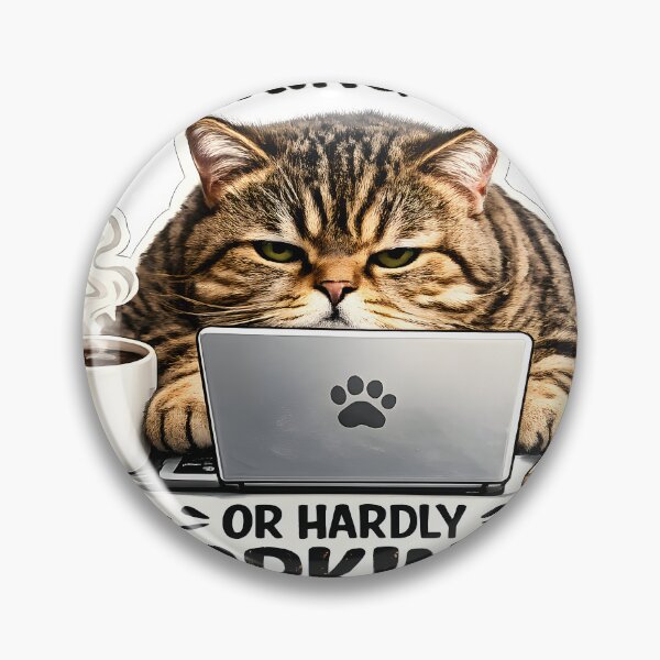 Item preview, Funny Working Cat Meme Sticker – Working Hard or Hardly Working – Office Humor Cat for Remote Work & Coffee Lovers designed and sold by StickoStore.