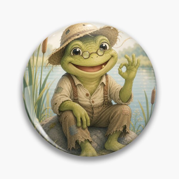 Item preview, Old but Gold Frog – Funny Kawaii Grandpa Frog Illustration designed and sold by MarekoraStudio.