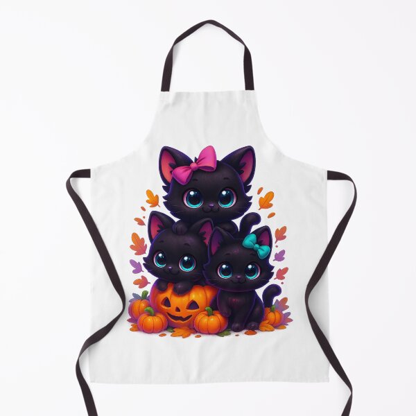 Item preview, Three Kittens Pumpkin Stack | Kawaii Cats with Bows | Cute Autumn Halloween Cat Illustration designed and sold by PrintCreations9.