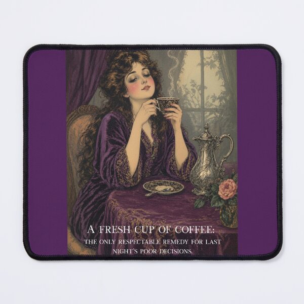 Item preview, Art Nouveau Coffee Print – Sarcastic Funny Illustration - Morning Snark with Beautiful Lady - Coffee Sign designed and sold by DesignsBuyGem.