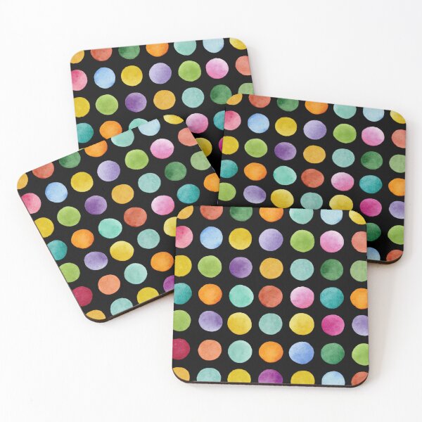 Item preview, Colorful Mid Century Modern Circles on Black  designed and sold by AnimaliaStar.