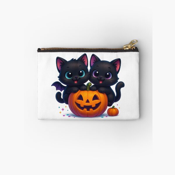 Item preview, Cheeky Twin Kittens in Pumpkin | Kawaii Duo Cats | Cute Halloween Cat Illustration designed and sold by PrintCreations9.