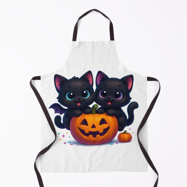 Item preview, Cheeky Twin Kittens in Pumpkin | Kawaii Duo Cats | Cute Halloween Cat Illustration designed and sold by PrintCreations9.