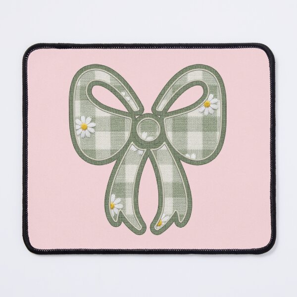 Item preview, Sage Green Checkered Bow Patch - Coquette Gingham Applique designed and sold by thelexiverse.