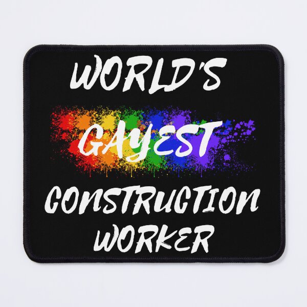 Item preview, World's Gayest Construction Worker Gay Joke With Rainbow Colors For Pride Month In Black designed and sold by LuckyKermit.