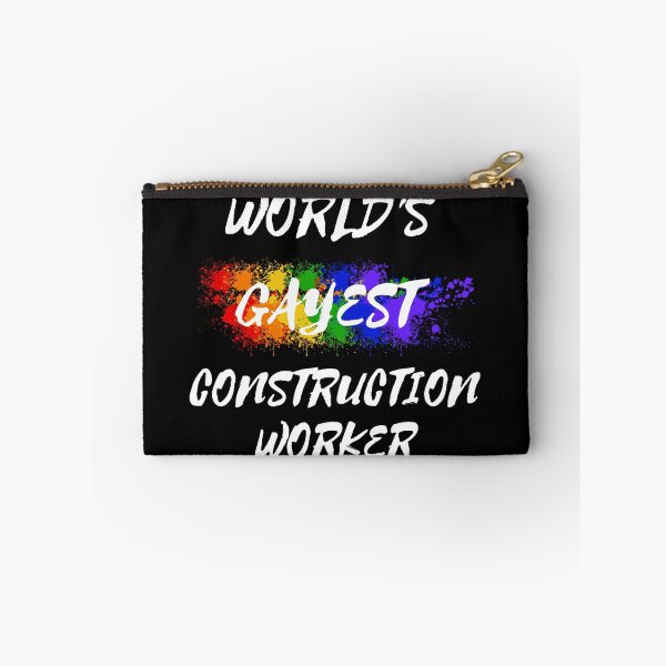 Item preview, World's Gayest Construction Worker Gay Joke With Rainbow Colors For Pride Month In Black designed and sold by LuckyKermit.