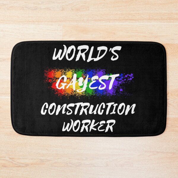 Artikelvorschau, Der schwulste Bauarbeiter der Welt: Ein schwuler Witz in Regenbogenfarben zum Pride Month – in Schwarz entworfen und verkauft von LuckyKermit.