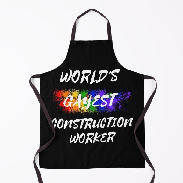 Item preview, World's Gayest Construction Worker Gay Joke With Rainbow Colors For Pride Month In Black designed and sold by LuckyKermit.