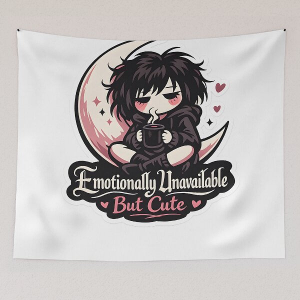 Item preview, Emotionally Unavailable But Cute Soft Goth Stickgirl Cozy Dark Academia Aesthetic designed and sold by StickyGuys.