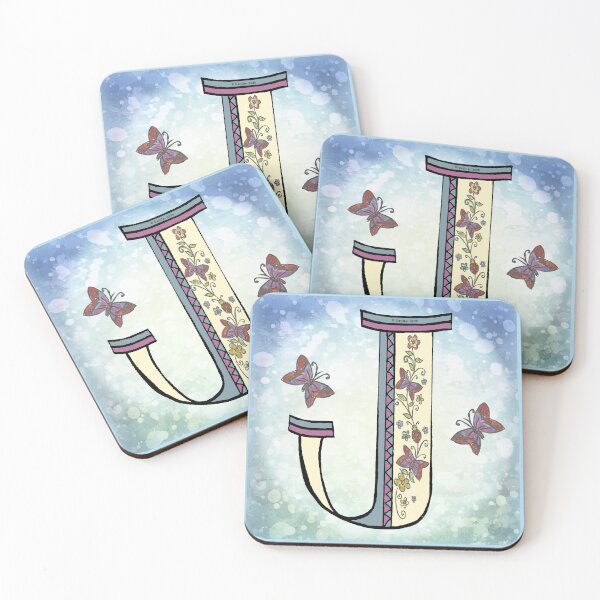 Item preview, Floral letter J Monogram designed and sold by artmuvz.