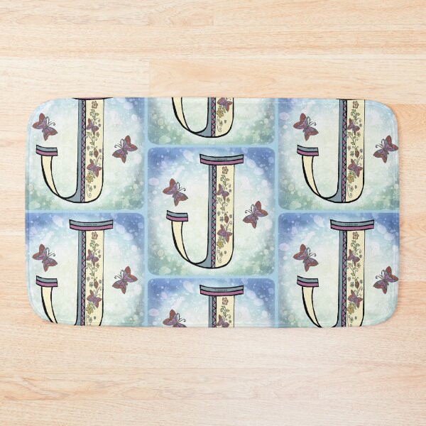 Item preview, Floral letter J Monogram designed and sold by artmuvz.