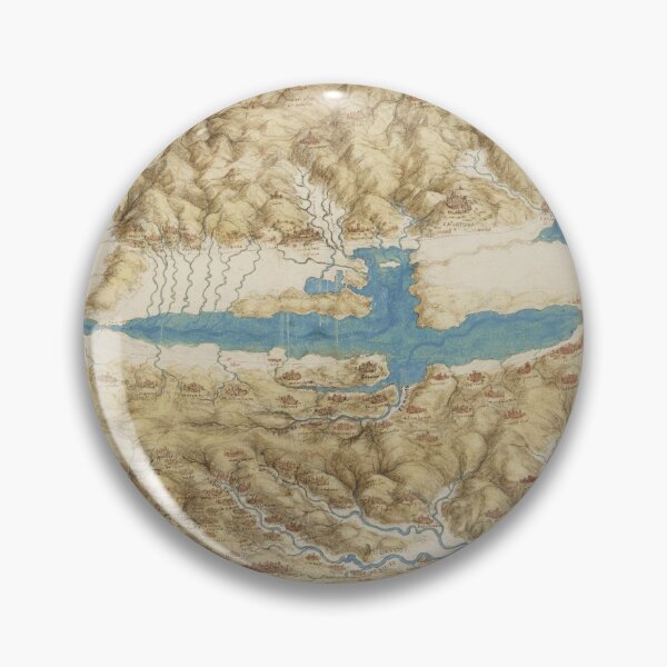 Item preview, A Map of the Valdichiana by Leonardo da Vinci Renaissance Cartography Art Print designed and sold by artofuniverse.