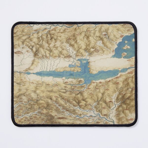 Item preview, A Map of the Valdichiana by Leonardo da Vinci Renaissance Cartography Art Print designed and sold by artofuniverse.