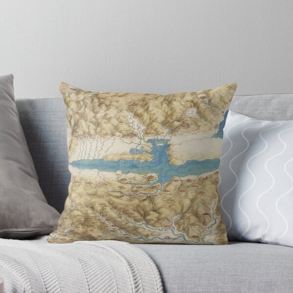 Item preview, A Map of the Valdichiana by Leonardo da Vinci Renaissance Cartography Art Print designed and sold by artofuniverse.