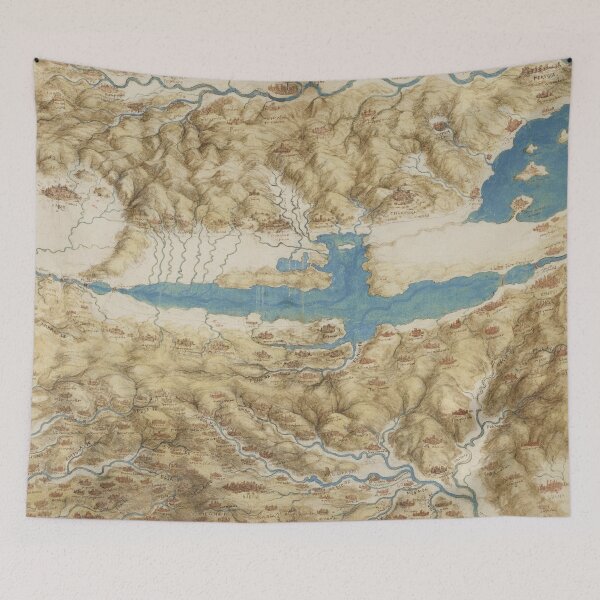 Item preview, A Map of the Valdichiana by Leonardo da Vinci Renaissance Cartography Art Print designed and sold by artofuniverse.