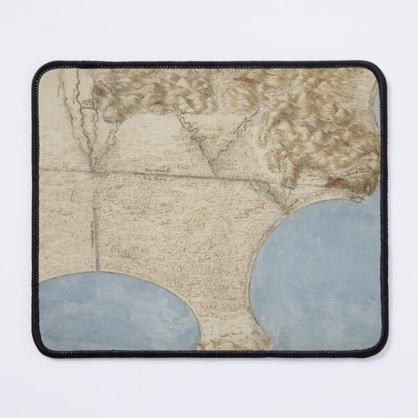 Item preview, A Map of the Pontine Marshes by Leonardo da Vinci Renaissance Cartography Art Print designed and sold by artofuniverse.