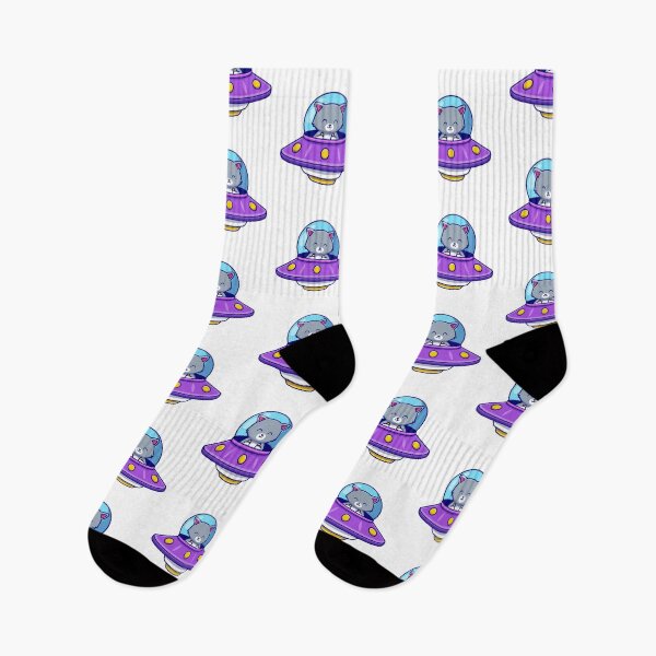 Item preview, Cute Kawaii Cat Pilot in Purple UFO Spaceship designed and sold by shalbmv.